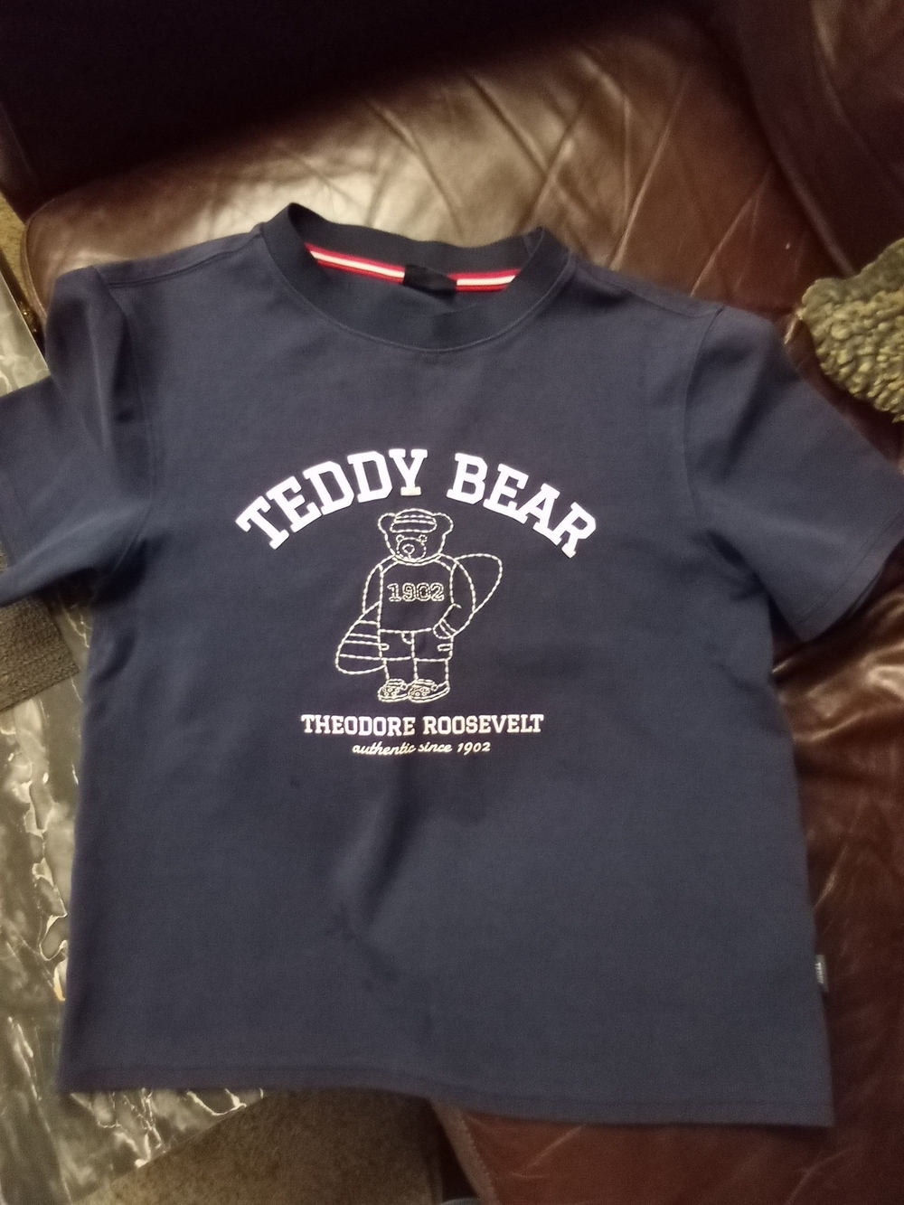 Teddy Bear Graphic Short Sleeve Tee - Navy